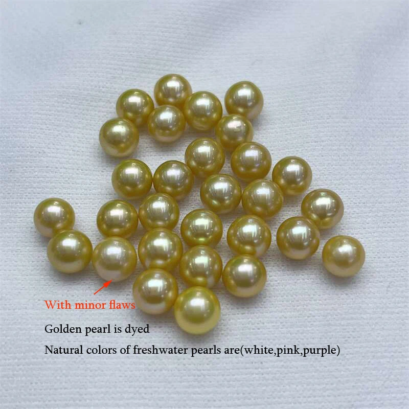 MeiBaPJ 6 Sizes 6-12mm Golden Natural Round Pearls Classic Beads Stud Earrings Fine Wedding Jewelry for Women