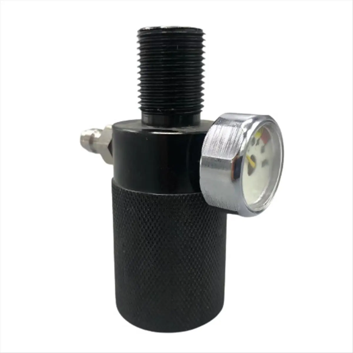 A72P Hochdruck-Gasflaschenventiladapter Aufblasadapter Druckmesser Aufblasadapter Doppelloch-Druckventil