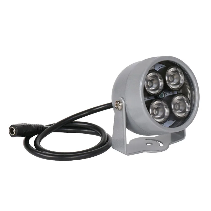 12V 4 LEDs Infrared Fill Light, Auto Sensing High Power IR Array Lamp, Night Vision Auxiliary Light for Surveillance Camera