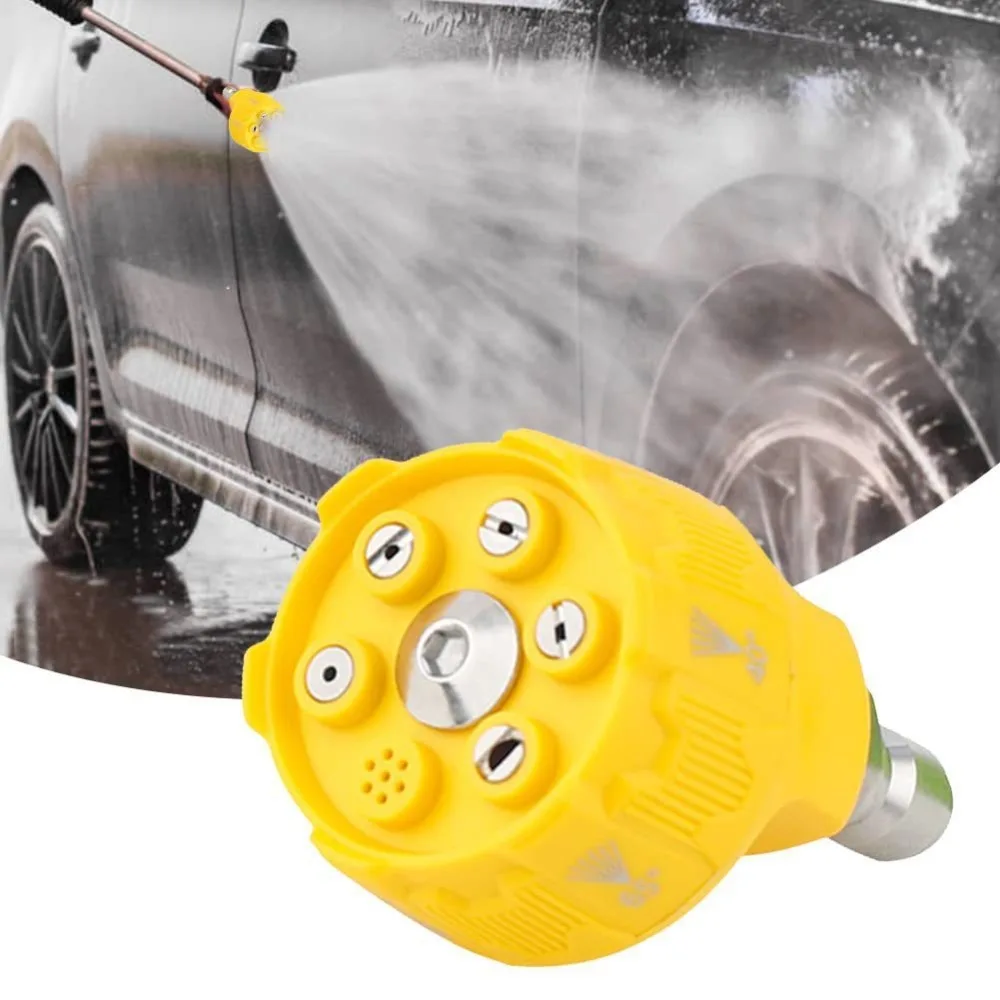 New 6in1 Pressure Washer Nozzle Multifunctional Quick Connect Change-Over Nozzle 1/4Inch Pressure Jet Spray Head