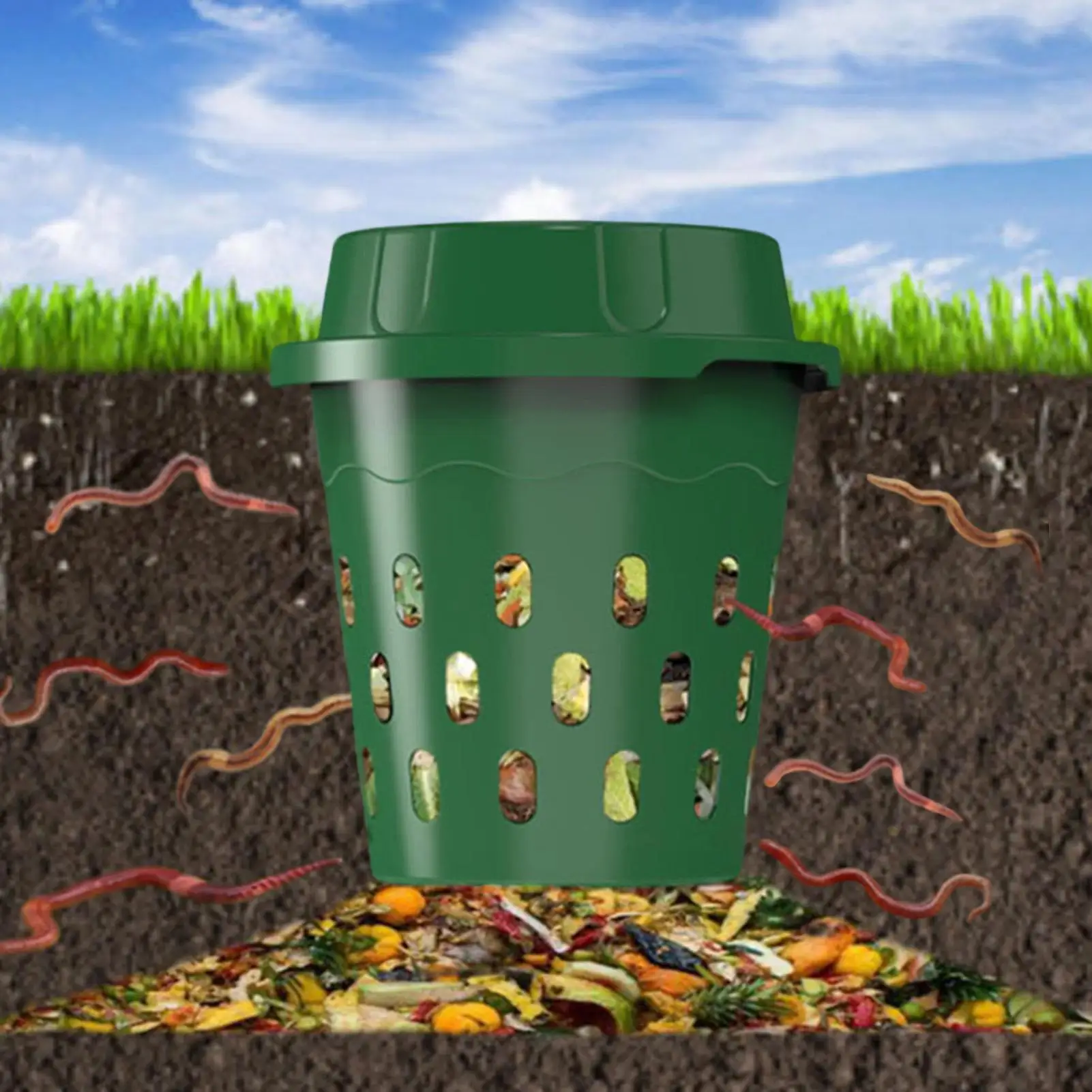 inground worm composter under soil fertilizer production inground compost bin for garden for nursery farm raised bed vegetable