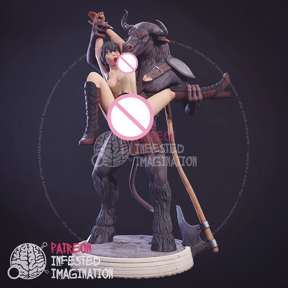 WaiFu Bullhead Monster perempuan NSFW 3d Model dicetak Resin Model tokoh tidak dicat Kit miniatur garasi Gk Kit Diy belum dirakit