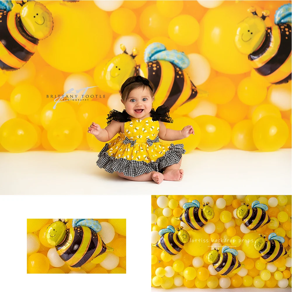 Spring Bee Backdrops Kids Baby Photography Adult Child Photocall Decors Birthday Cake Smash Backgrounds