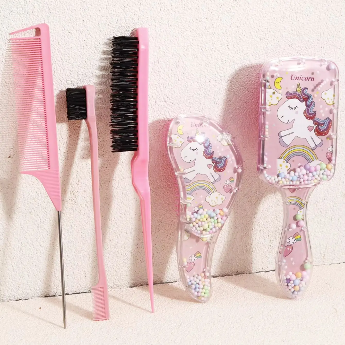 

4pcs men's and women's hair brush and comb set, styling brush and comb set, perfect for both dry and wet use