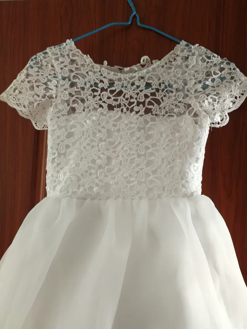 Vestidos de flores para niña, vestidos de encaje con cuello redondo, línea A, longitud hasta el suelo, boda, dama de honor, graduación, noche, Princesa, vestido de desfile para niñas 1-14