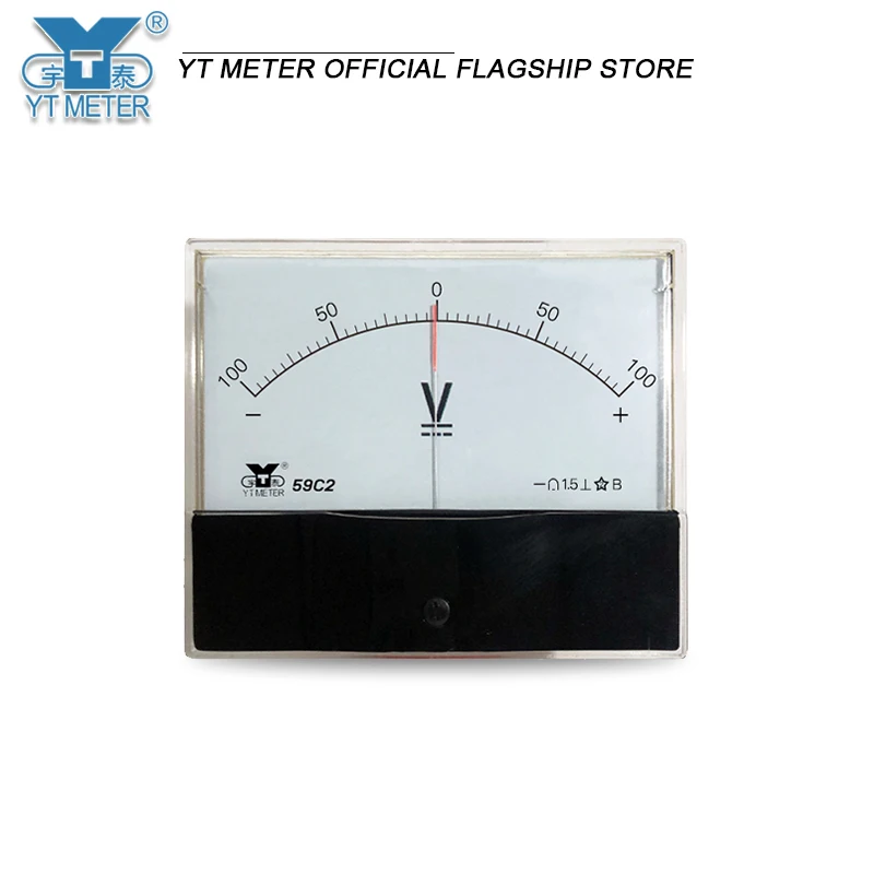 59C2 dc bidirectional voltmeter 10v 15v 20v 30v 50v± pointer DC positive and negative meter 100*120mm