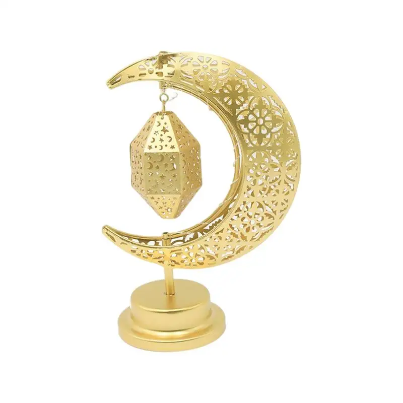 

Eid Decoration Light Rotatable Desktop Moon Shaped Lamp Battery Powered Decorative Middle East Holiday Light For Home School