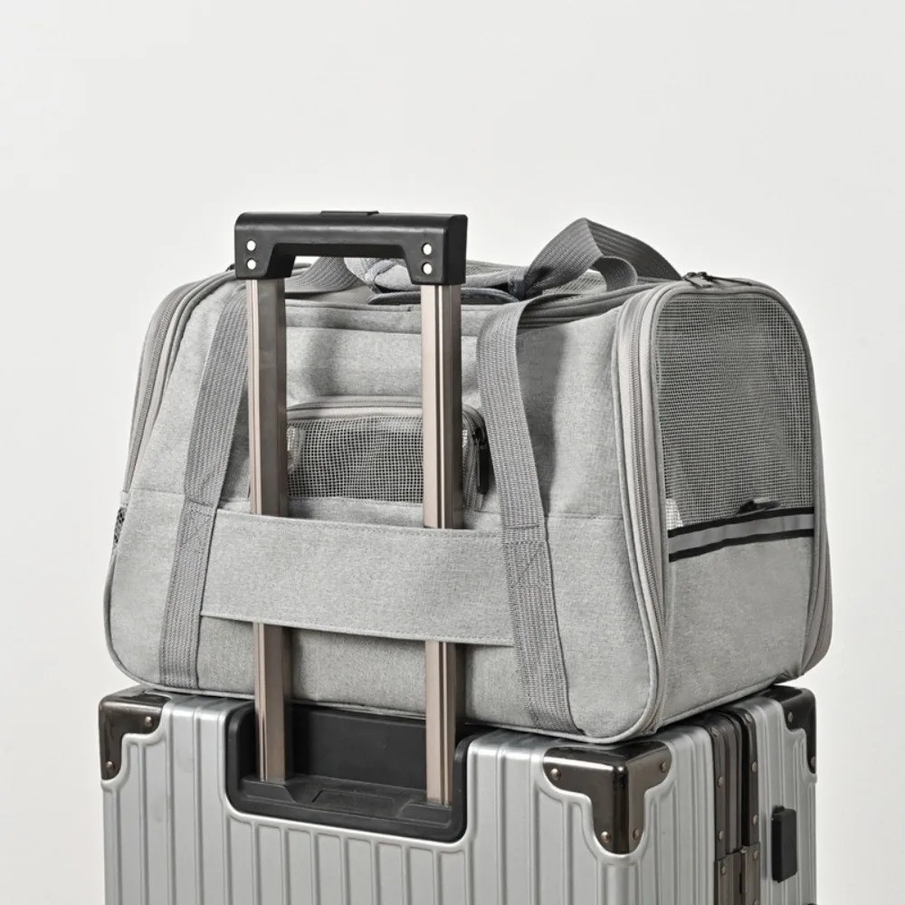 

Sturdy Soft Sided Pet Carrier Portable Breathable Cat Bag Collapsible Removable Fleece Pad Dog Carrying Case Small Animal