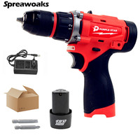 12V Max Electric Screwdriver Cordless Drill Mini Wireless Power Driver DC Lithium-Ion Battery 3/8-Inch 2-Speed