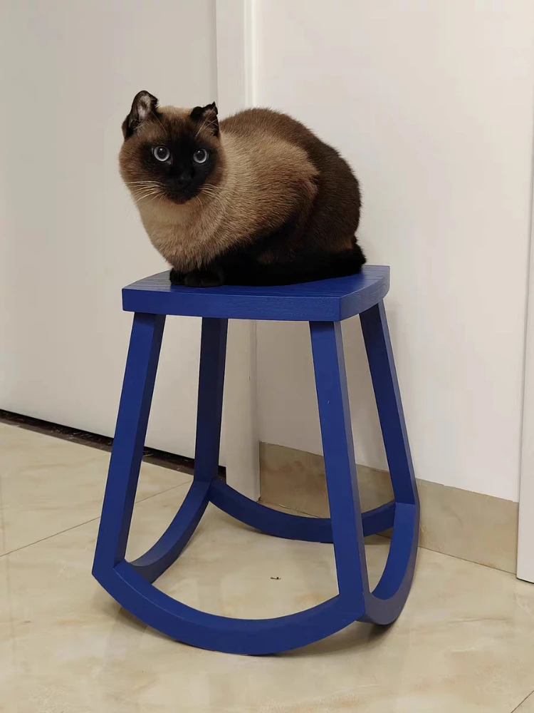 

Creative Luxury Solid Wood Stools, Modern Simple Dining Chairs, Sofa Side Tables. Small and Stable. High Saturation Color Stools