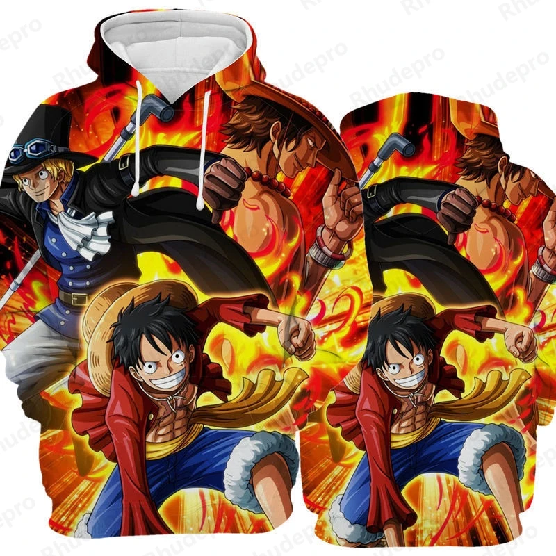 One Piece Spring Autumn Hoodie Monkey D. Luffy Choba Law Hoodies 3D Printed Hooded Cosplay Sweatshirts Boys Girls Oversized