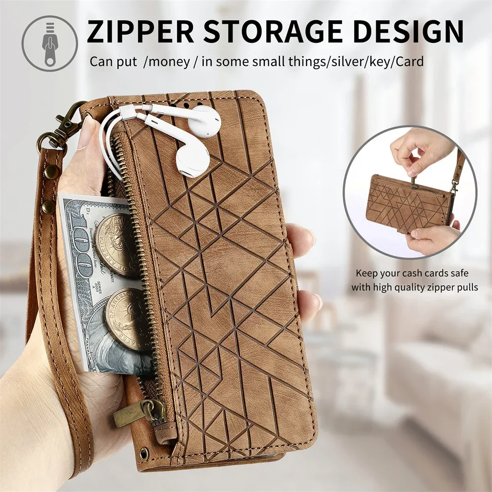 For Ulefone Note 18 Ultra 20 Pro 5G Zipper Wallet Case Crossbody Leather Flip Cover For Ulefone Note 16 Pro 15 14 12 12P Etui