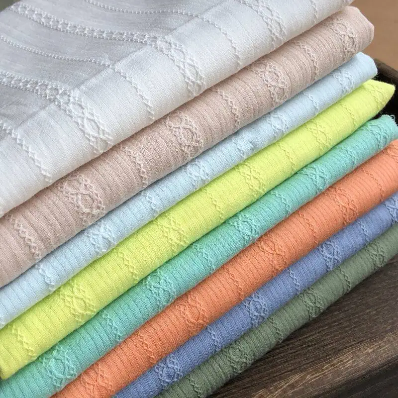 140x50cm White Cotton Jacquard Idyllic Minimalist Sewing Fabric, Making Women's Shirt Skirt Children's Clothing Cloth