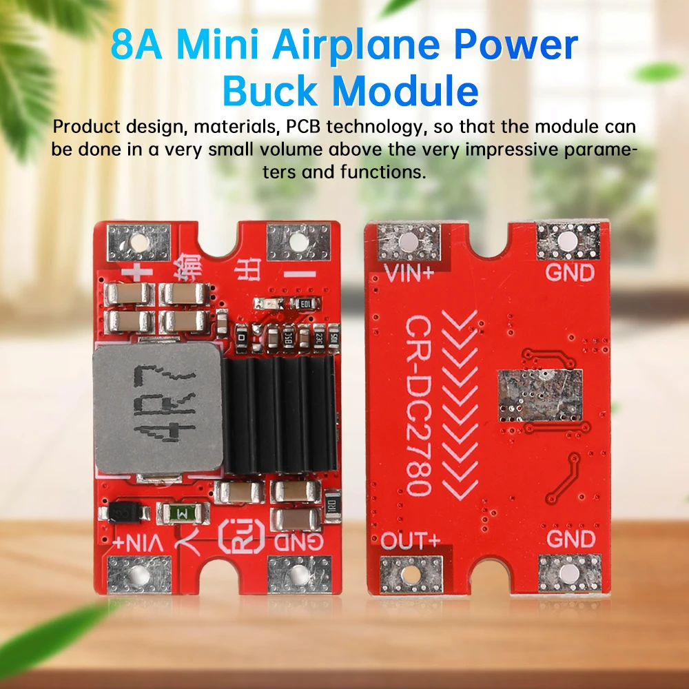 DC-DC 25V a 5V/12V 8A Mini módulo reductor de potencia de avión Módulo reductor de potencia de avión de eficiencia del 96%