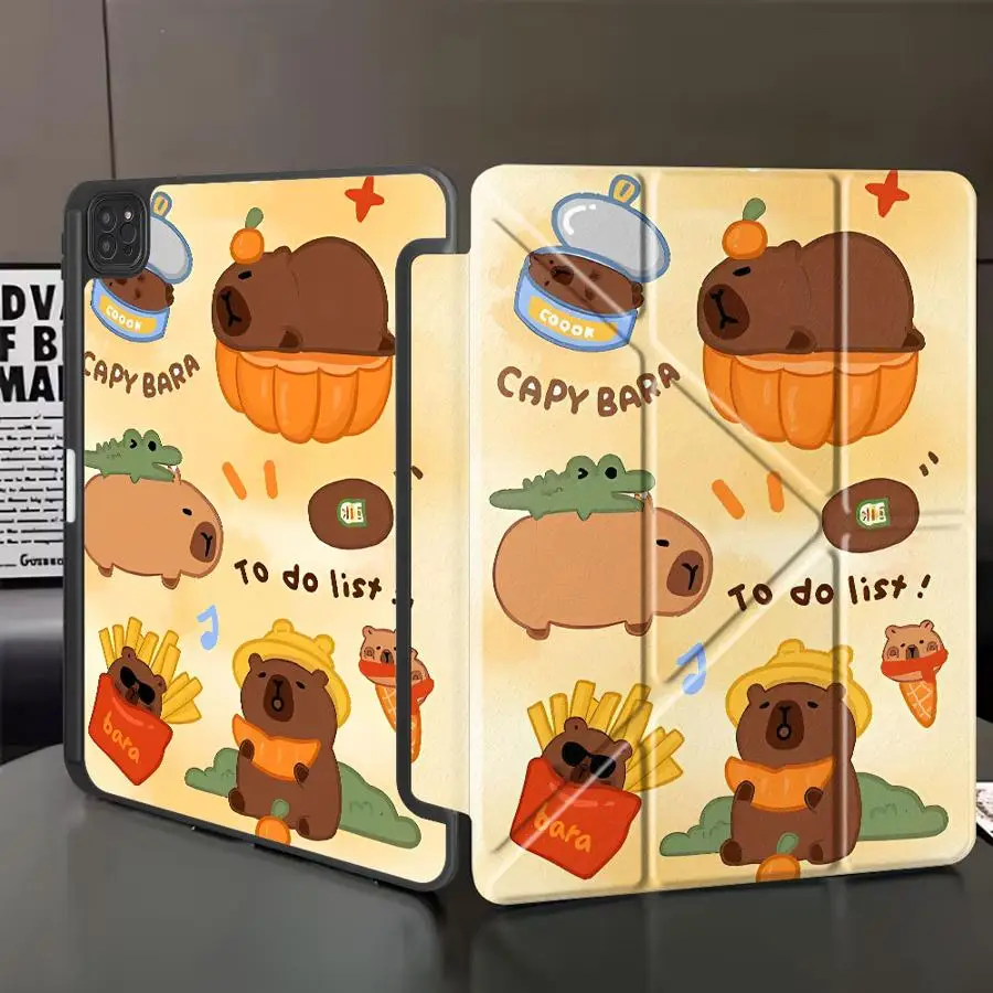 

Holder Cover Tablet Case For iPad Pro 2025 Mini 6 7 Pro 11th 10th 9th 8th 7th 12.9inch Air 4 5 M3 M2 1 2 M4 11inch Capybara Cute