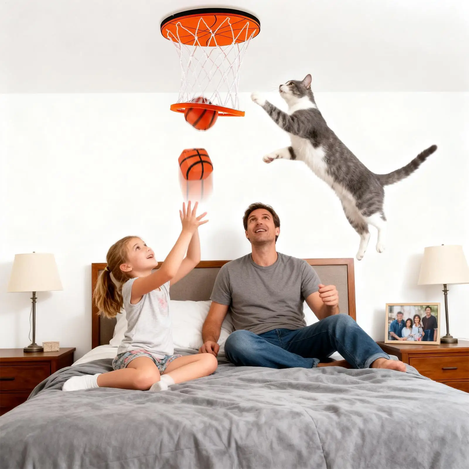 Ceiling Basketball Hoop Ceiling Sports Ball Hoop Game Funny Exercise Toy For Indoor Outdoor Bedroom Party School Dormitory Kids