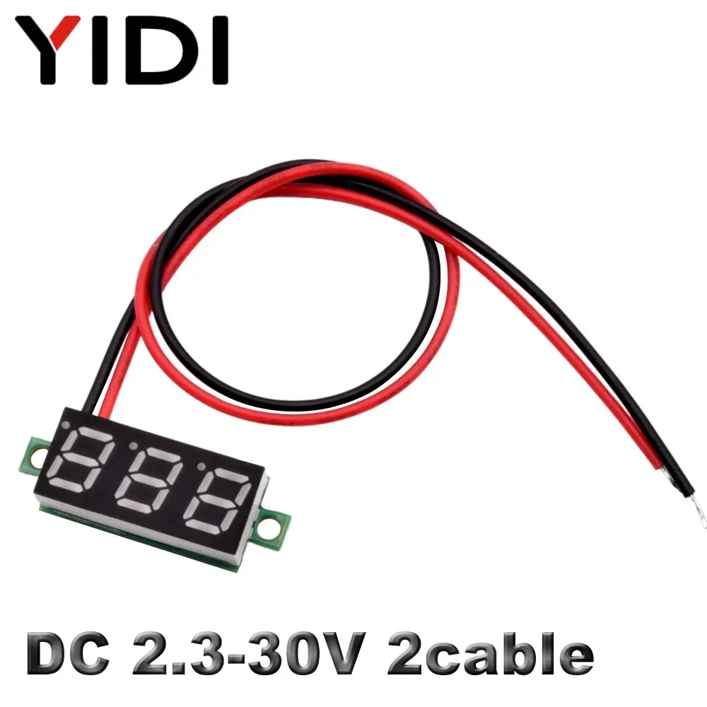5pcs 0.28 Inch Micro LED Digital Voltmeter DC 0-100V 2.3-30V Red Blue Green Voltage Tester Meter Detector Car Auto Motorcycle