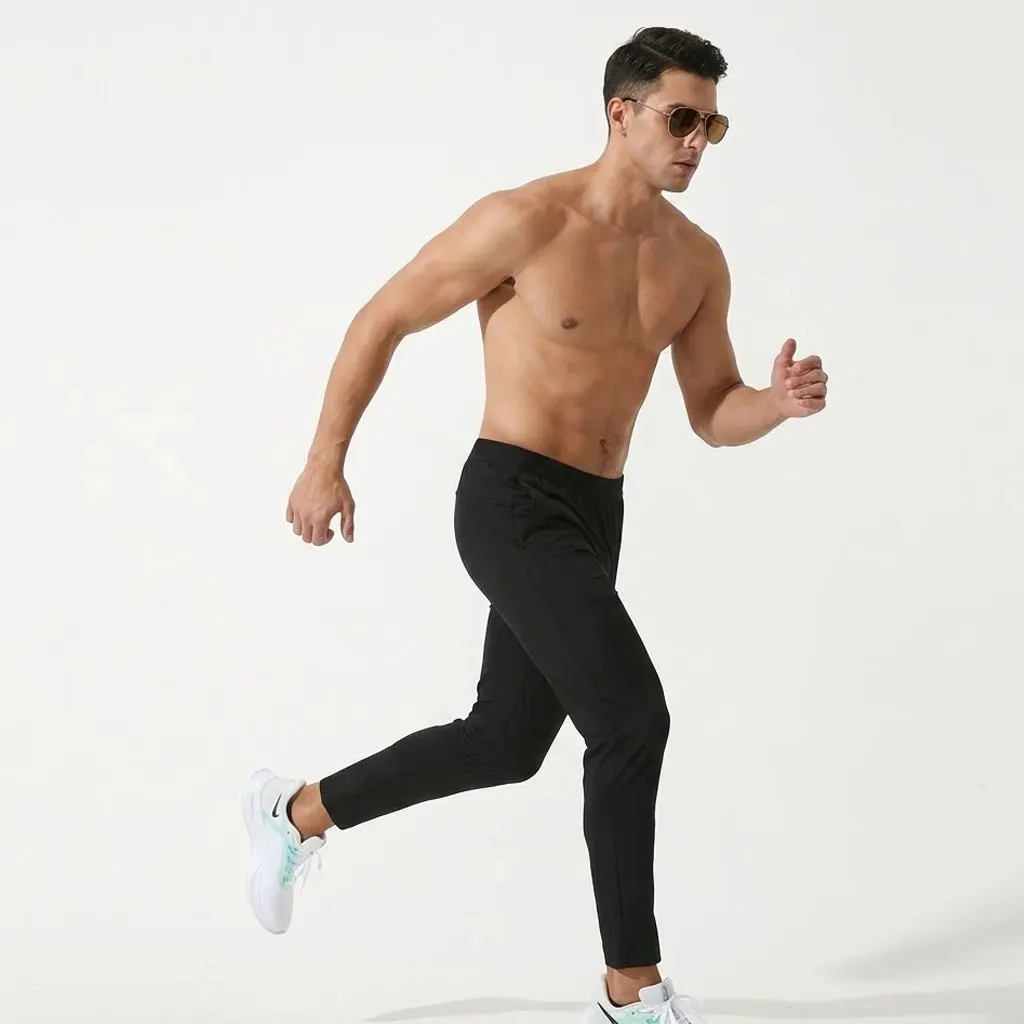 

Мужские зимние свободные флисовые брюки для бега: быстросохнущие теплые джоггеры с карманами на молнии без отскока для тренажерного зала и тренировок