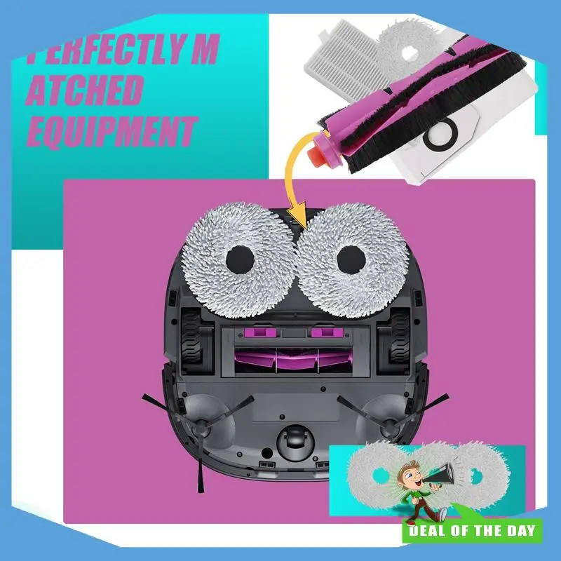 

24-Hour Delivery 36PCS For Midea V12 / Eureka J12 Ultra Vacuum Cleaner Replacement Parts Main Side Brush Hepa Filter Mop Cloth D