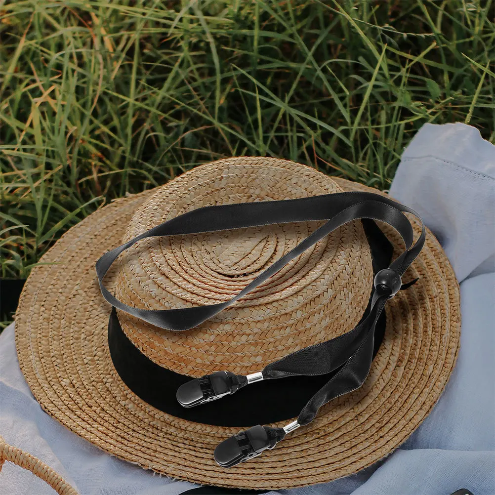 2Pcs Windproof Hat Ropes Adjustable Chin Straps Durable Outdoor Hiking Camping Fishing Accessory Hat Belt Windproof Rope Belt