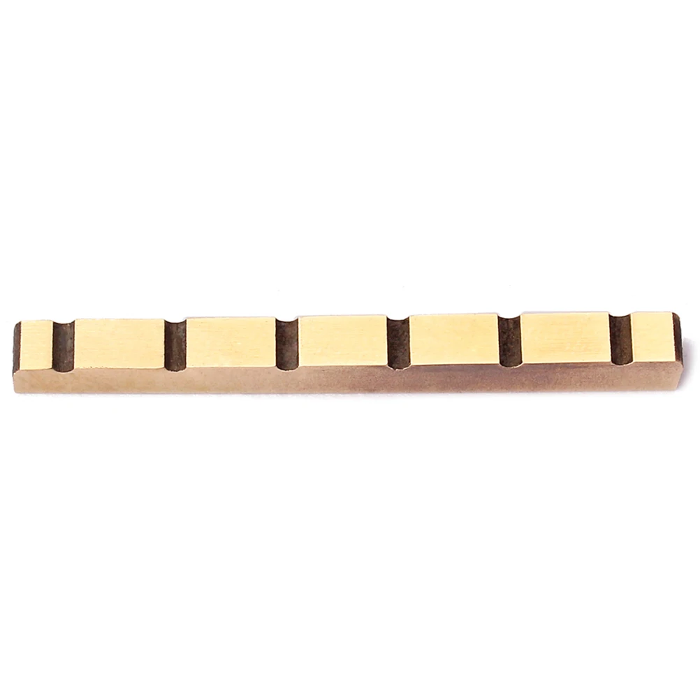 

Replacement Guitar Brass Nut 42Mm 6-String Slotted Nut For Electric Bass Durable Metal Guitar Parts Instrument Accessory