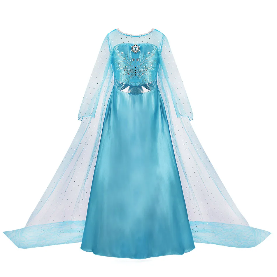 Girl Princess Dress Snow Queen Elsa Anna Costume Girls Birthday Stage Performance Halloween Party Dress Kids Cosplay Dresses