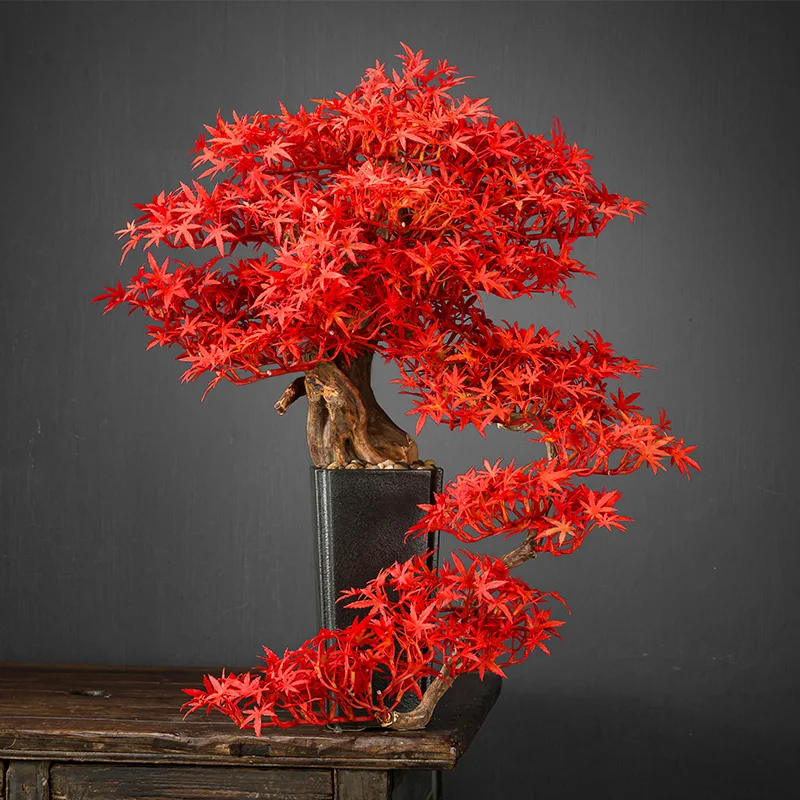 Yingke Pine Red Maple Bonsai Fake Bonsai Hotel Living Room Tea Room Decorations