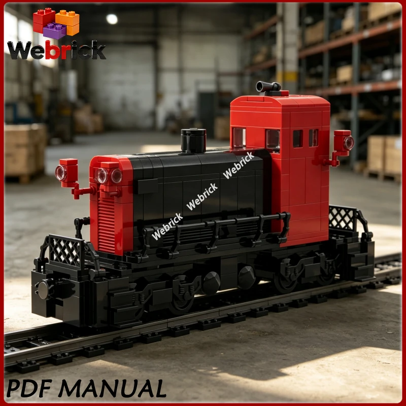 Classic Industrial Switcher Engine MOC Building Blocks Heavy Shunting Locomotive Brick Model For Rail Scene Collection