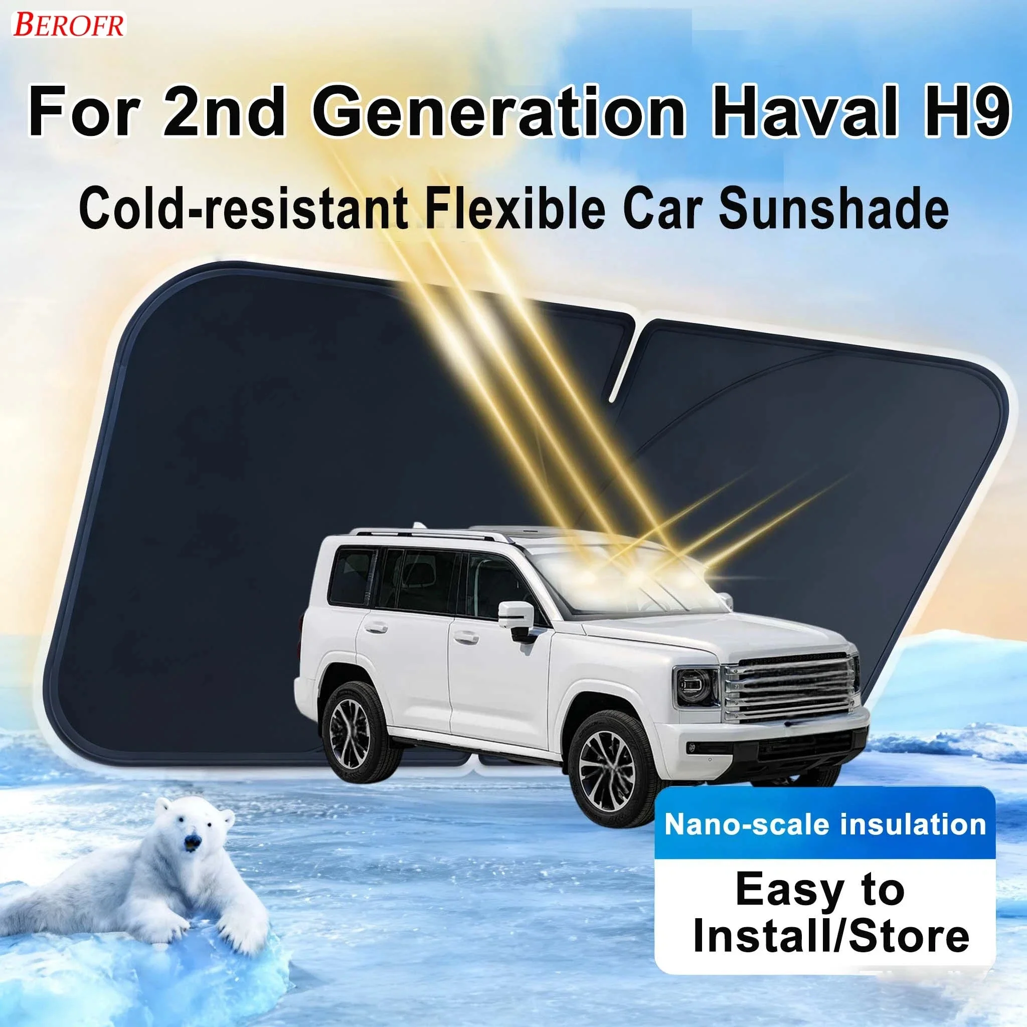 

For 2nd Generation Haval H9 2025-2026 Car Windshield Sunshade Cover Front Window Sun Shade Heat Insulation Summer