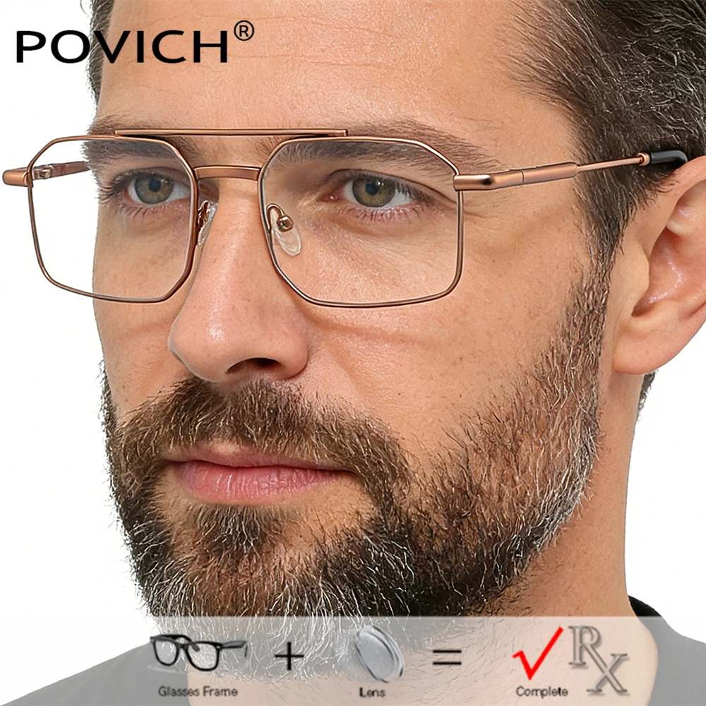 

2026 Vintage Design Glasses For Men Springs Optical Eyewear Prescription Clear Myopia Lenses Fashion Trend Eyeglasses