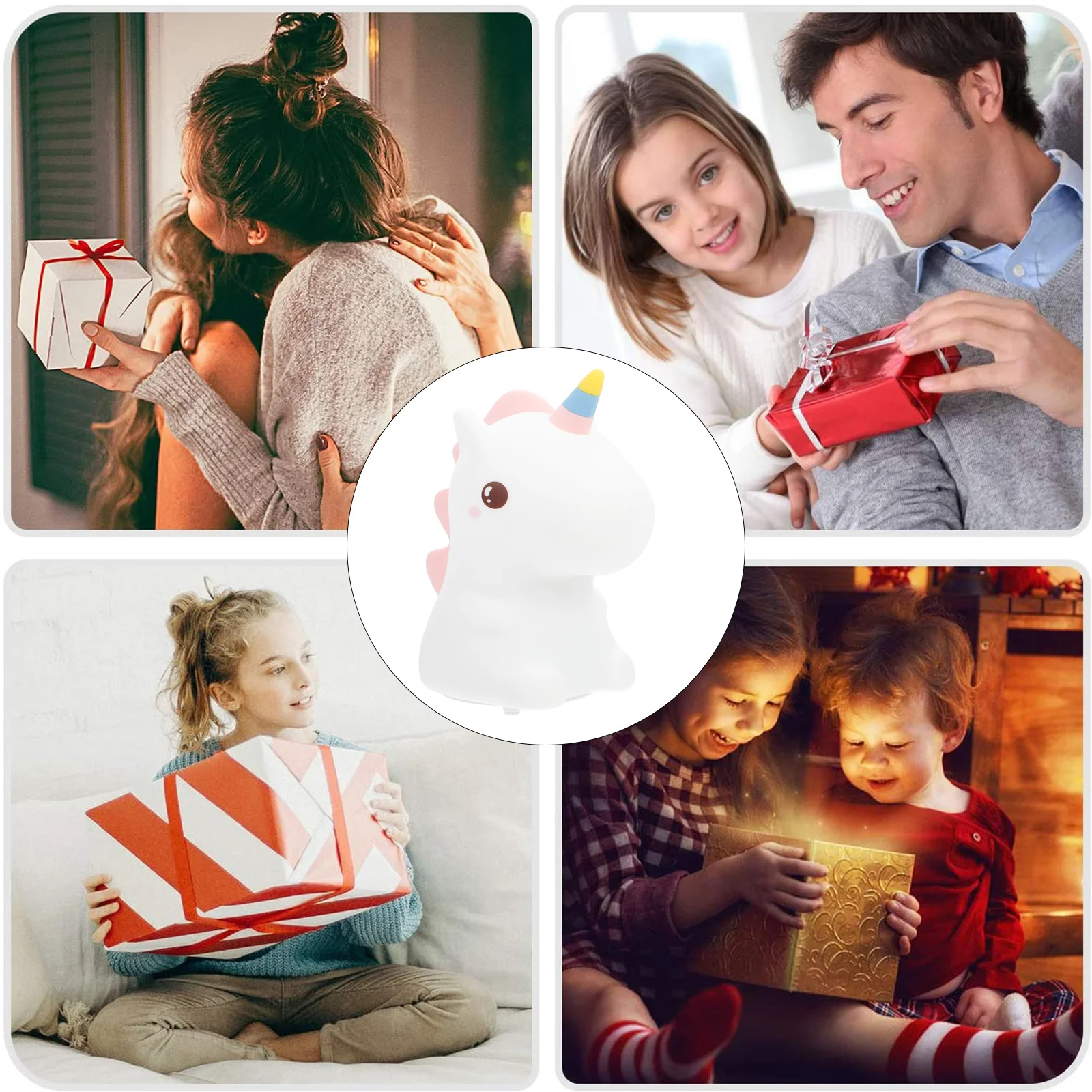 1 Juego de luz nocturna de unicornio que cambia la lámpara con Sensor táctil de silicona para dormitorio, guardería, decoración de escritorio, regalo