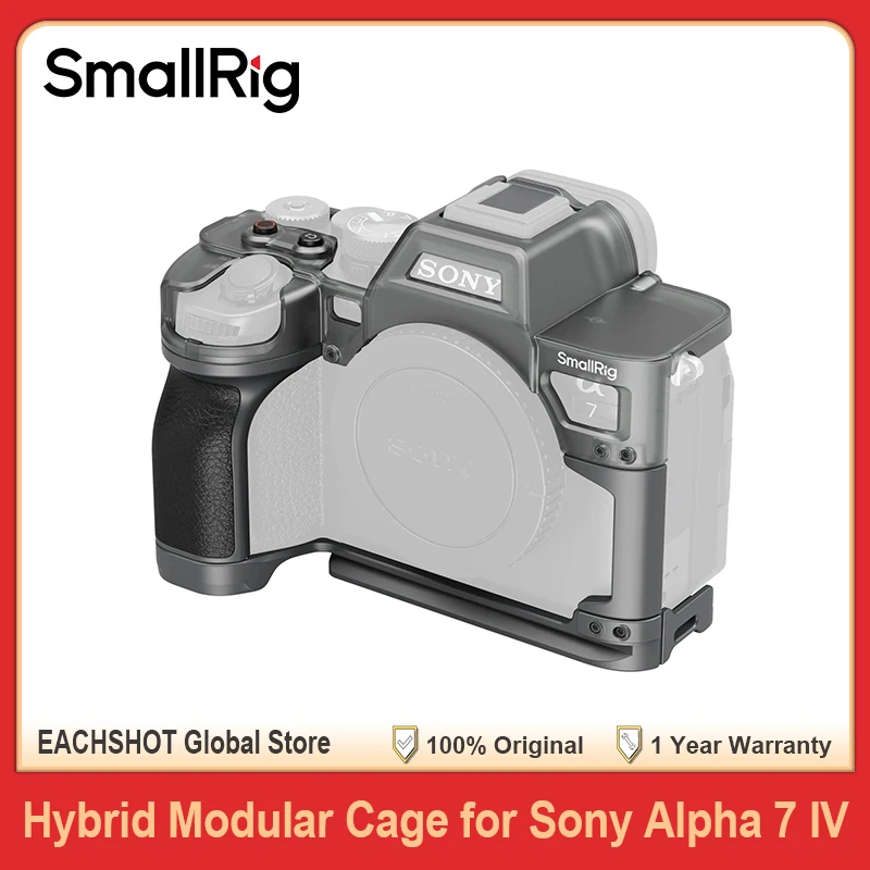 SmallRig HYBRID Modular CAGE ป้องกันเต็มรูปแบบกล้องพร้อม Grip และแผ่นสําหรับ Arca-Swiss สําหรับ Sony Alpha 7 IV
