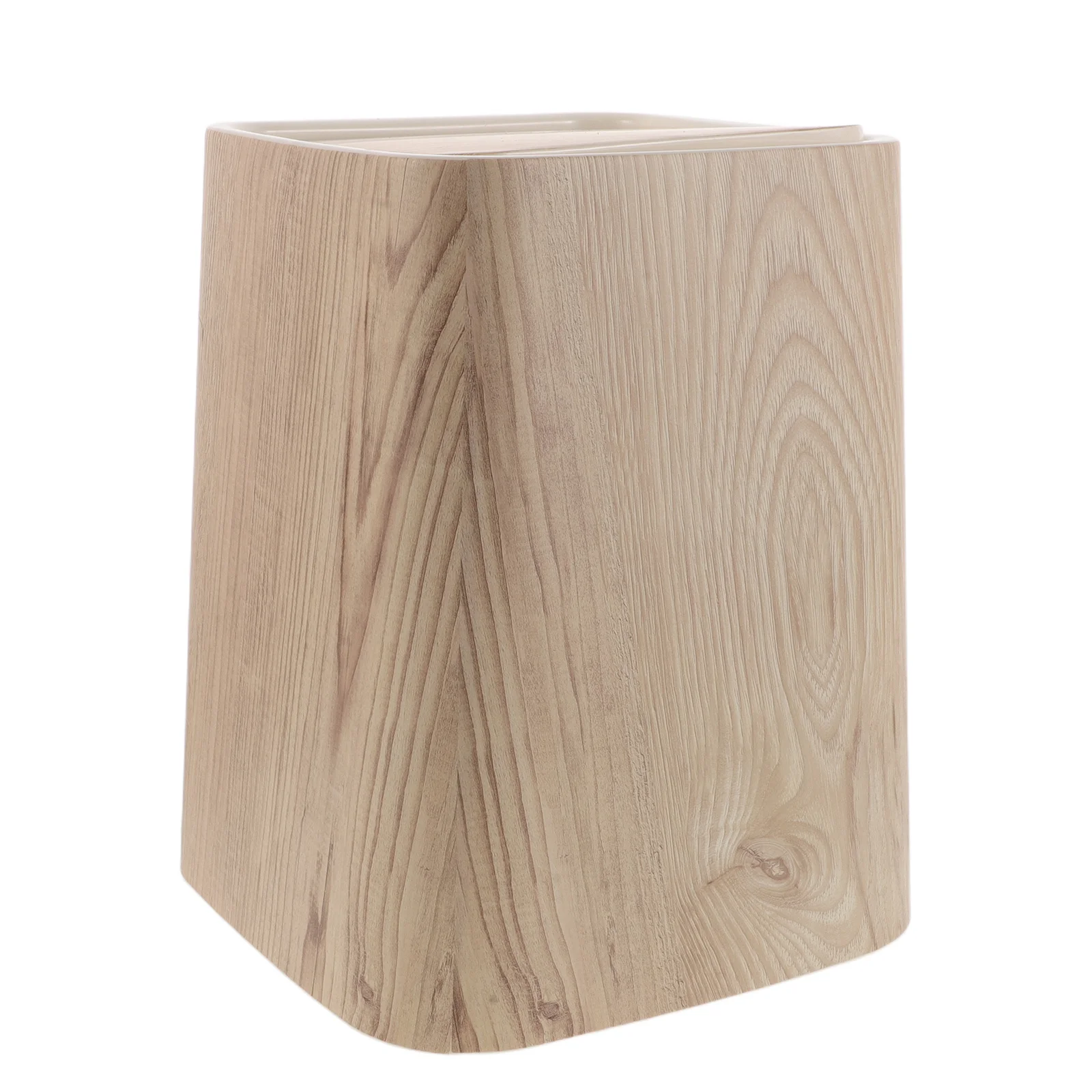 

8.5 L Garbage Can Lid Imitation Wood Grain Retro Trash Bin Bedroom Kitchen Bathroom Waste Basket Bathroom Garbage Can with Lid