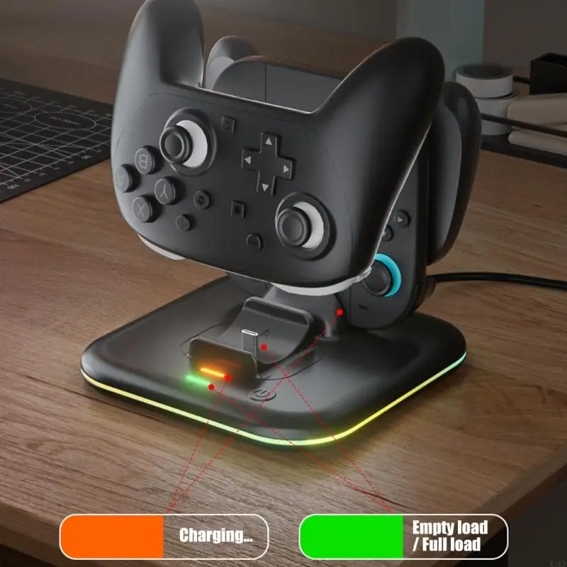 

Multiple Function Charging Stand Modern Gaming Accessory Chargers Dock Plastic for Multiple Controller Game Controllers K1KF