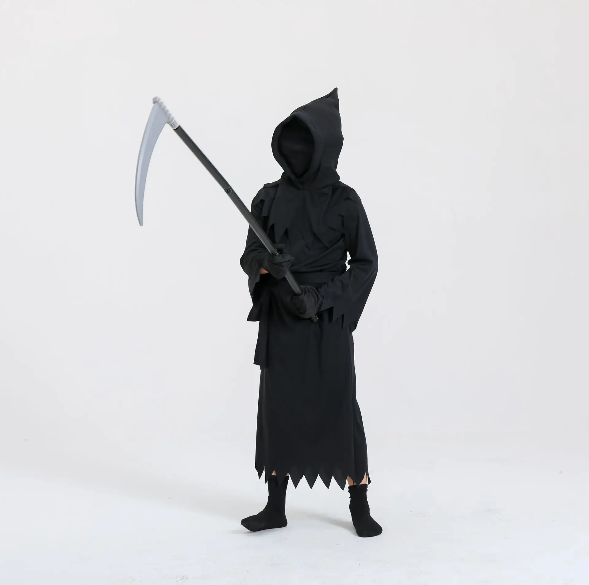 Halloween Cos Black Luminous Grim Reaper Costume Horror Cosplay  Stage Performance Costume