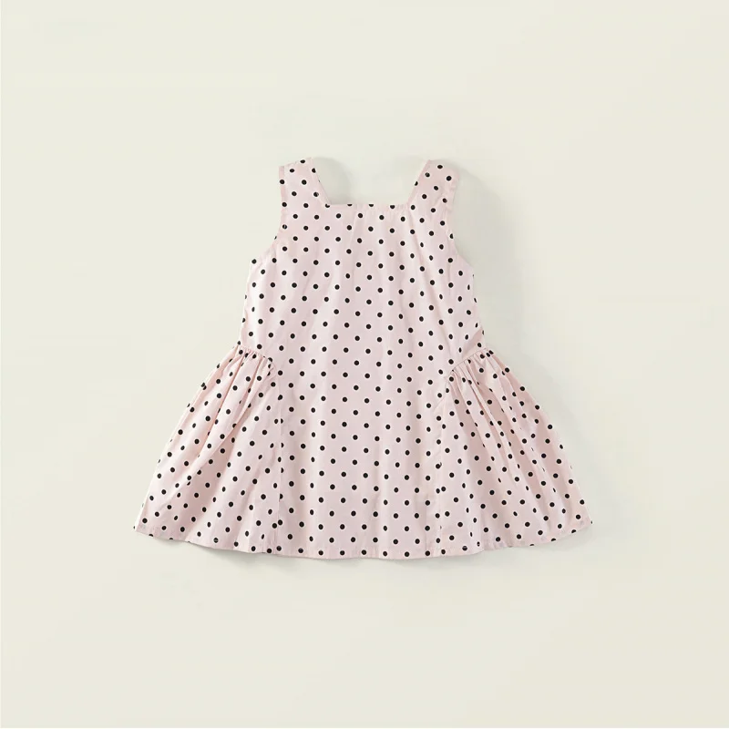 Girls' Polka Dot Dress Summer New Style Sweet Fashionable Polka Dot Strap Dress for Young Girls Baby Princess Dress