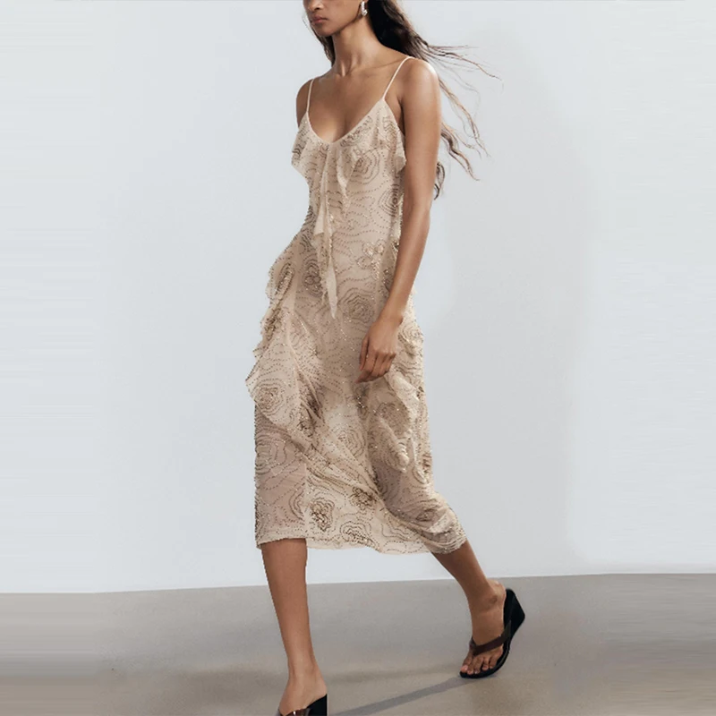 Ele Blumendruck Sommer Dr Damen Sle Svel Strap V-Ne Polyester 00 % Einzelstück Z Brandneu 2025