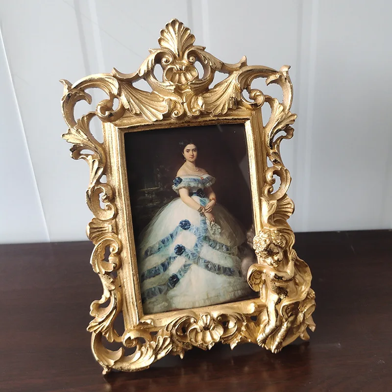 

Mutihome Room Decoration French Wedding Photos Parent-child Photos Resin Oil Painting Frames Artistic Backgrounds Wall Frames