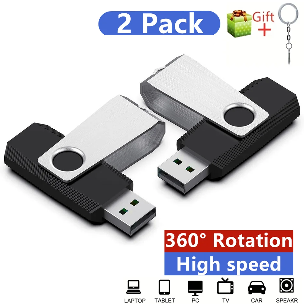 2-piece 64GB high speed Flash Disk 128GB 32gb USB Flash Disk Thumb Drive 256GB 512GB USB 2.0 Memory Stick 1T USB Drive Free LOGO