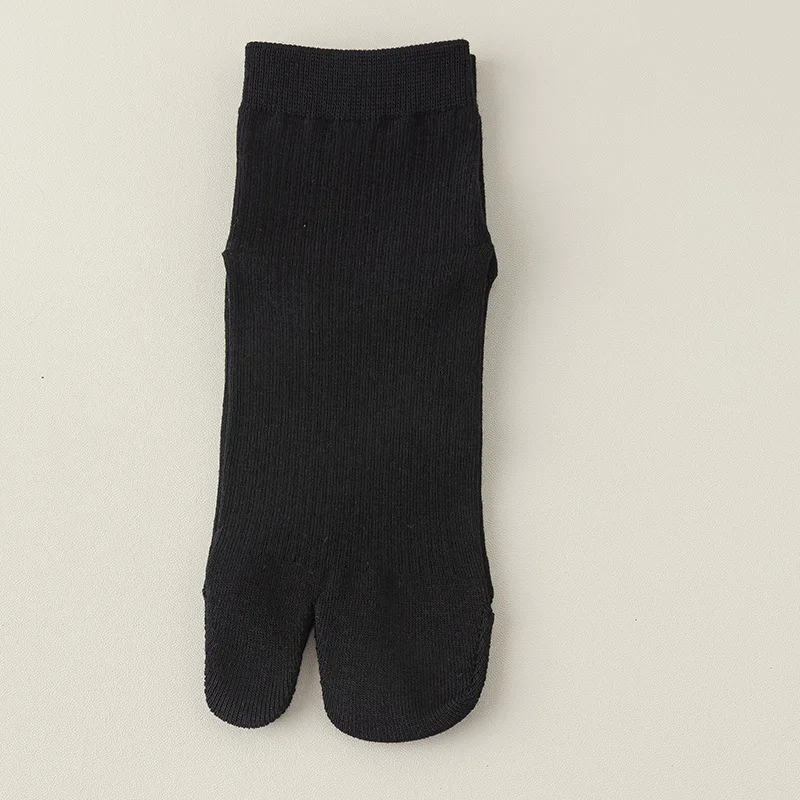 5 Pairs Split Toe Tabi Socks for Women Cotton Spring Autumn Thin Boneless Two Finger Crew Sock Solid Short Split Toe Clogs Socks