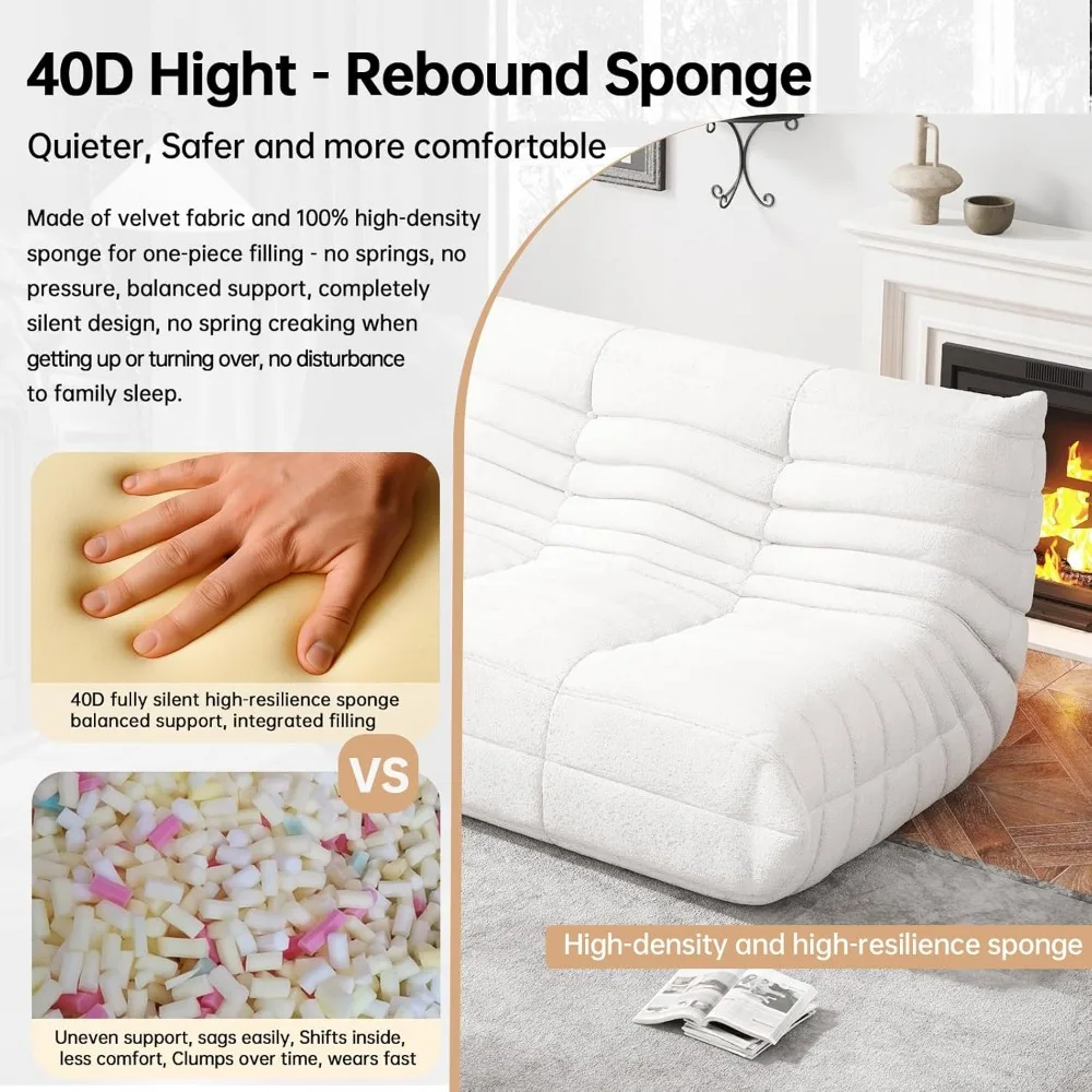 كراسي بين باج للبالغين، كرسي القراءة بين باج، أريكة إسفنجية الذاكرة، كرسي أرضي مادة تيدي ناعمة، كراسي مريح للقراءة #4