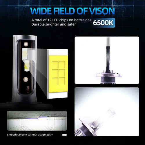 Imagen 2 del producto H4 LED H7 faro 20000LM CSP Chip LED H1 H11 H8 H9 9005 HB3 9006 HB4 120W 5000K 6000K 6500K bombilla Turbo luz antiniebla 12V 24V