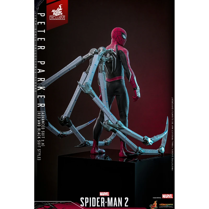 متوفر في المخزون HotToys VGM66 الرجل العنكبوت بيتر باركر بدلة متقدمة 2.0 بدلة حمراء وسوداء نمط 1/6 أنيمي عمل نموذج لجسم جمع