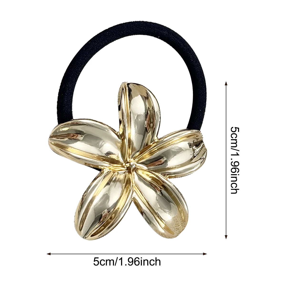 Women Alloy Floral Hair Ties Simple Fairy Sweet Personality Gold/Silver Color Flower Rubber Hairbands Girls Hair Accessories - Image 6