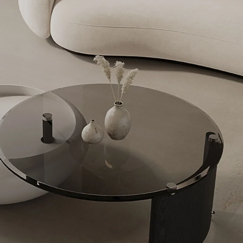 Minimalist Vanity Coffee Table Luxury Nordic Design Elegant Round Coffee Table Glass Mesa De Centro De Sala Home Furniture