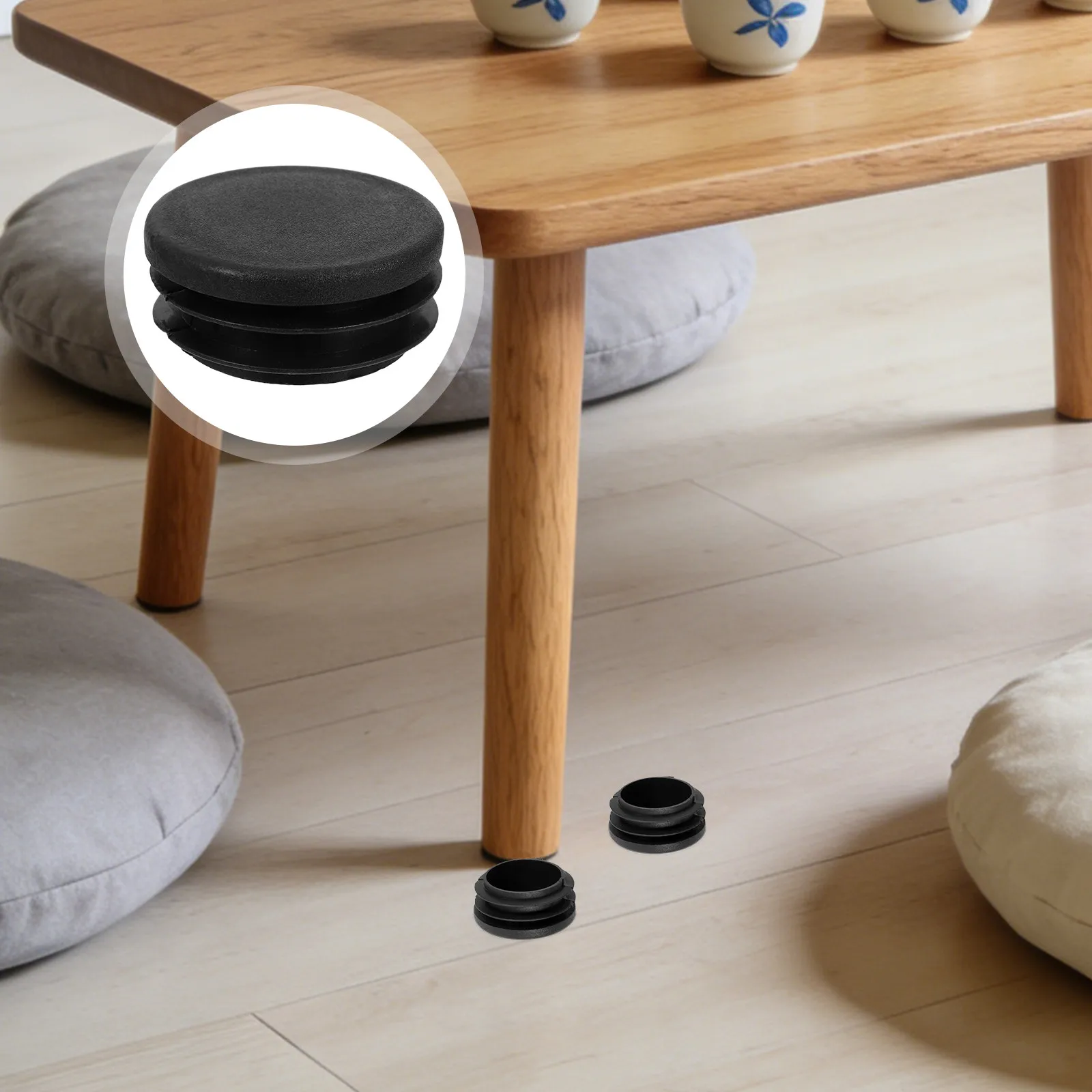 

50 шт. круглых черных эластичных пластиковых заглушек для мебельных ножек, накладки-глайды для стульев, защита для трубчатых ножек, защита пола от царапин