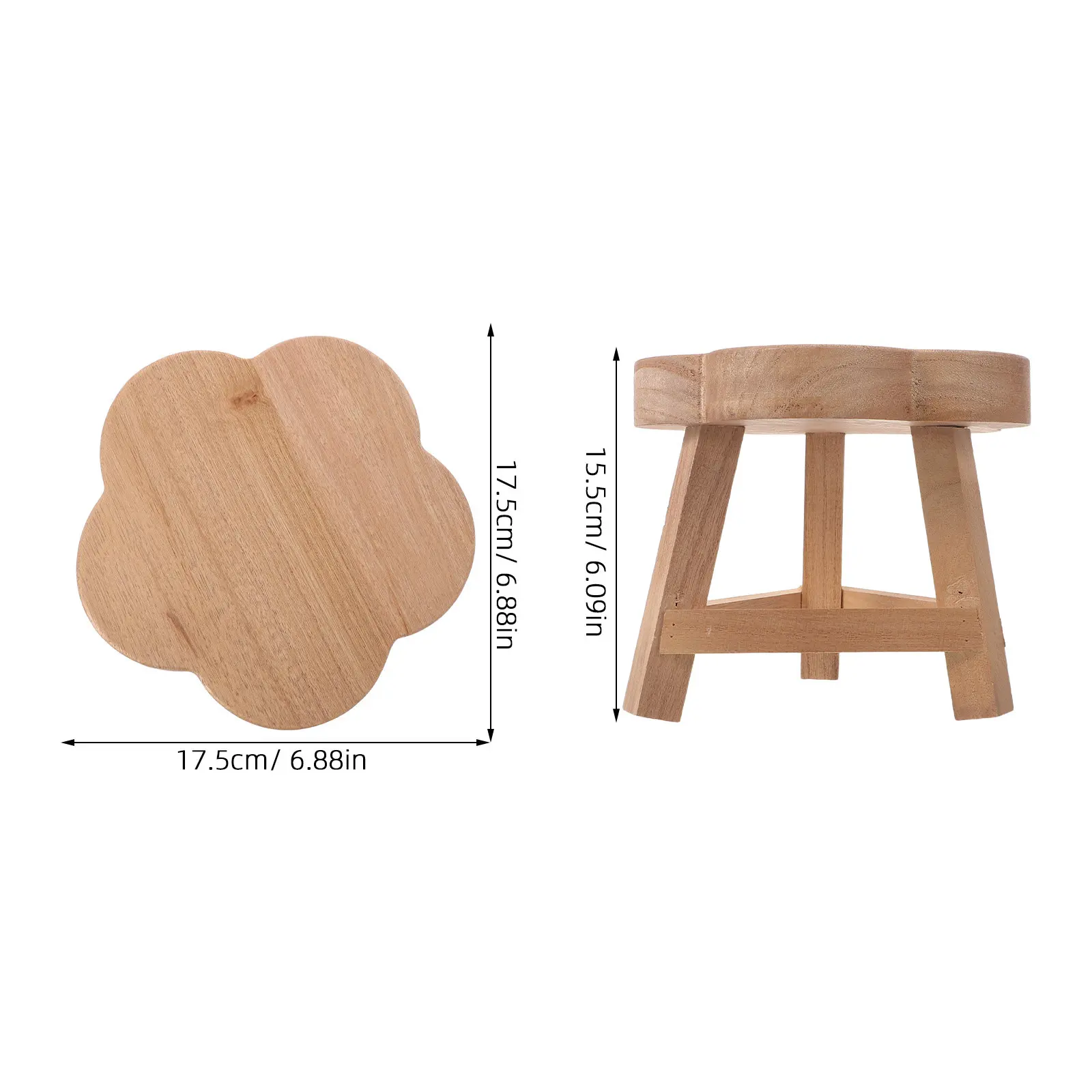 Small Wooden Pedestal Stand Decorative Rustic Wood Stool Riser for Indoor Plant Display Tabletop Home Floral Display