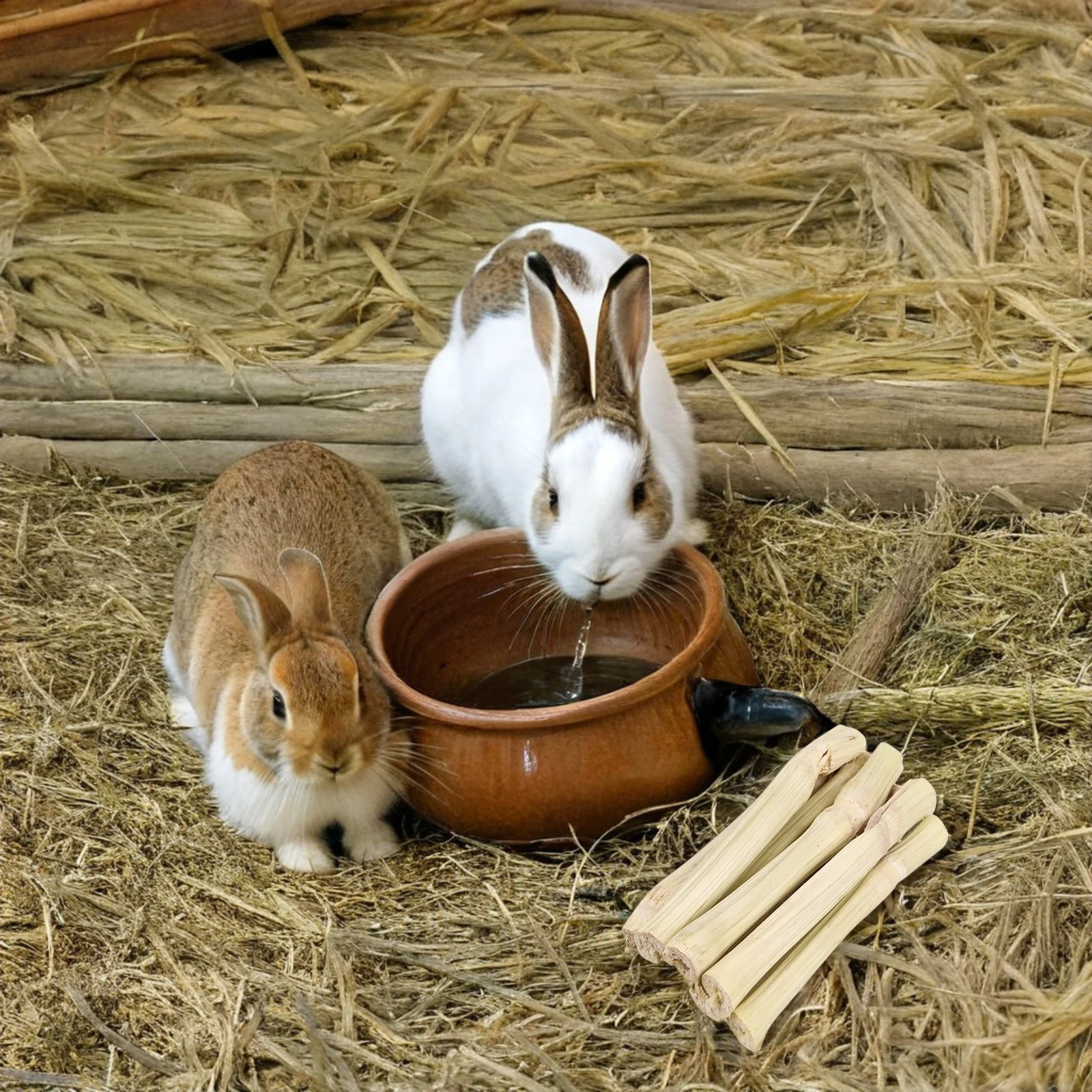 1 مجموعة الخيزران مضغ العصي 1.5 كجم للأرانب الهامستر شينشيلا والحيوانات الصغيرة تعزز نمو الأسنان الصحية الملل #5