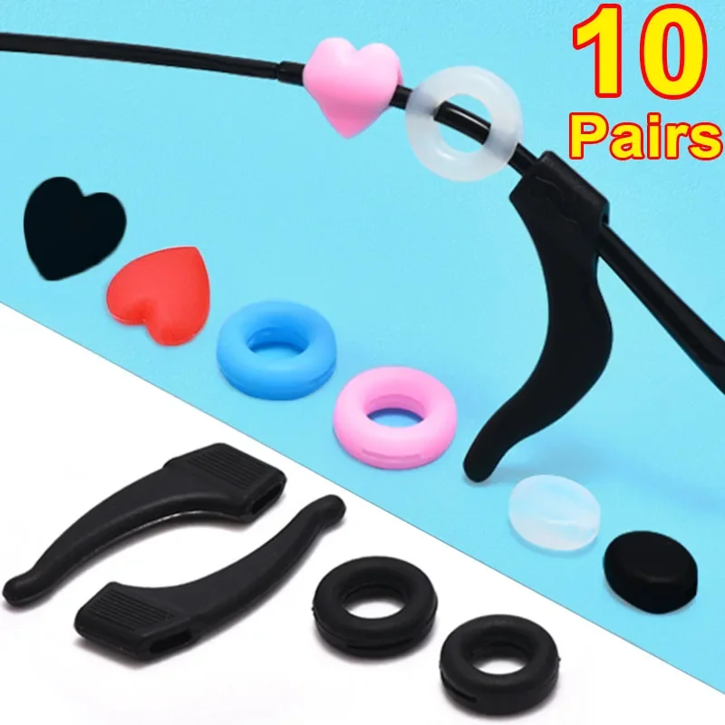 Manchon d'oreille en silicone anti-chute, crochet d'oreille anti-chute, fixation rapide, accessoires de lunettes, support de jambe de lunettes