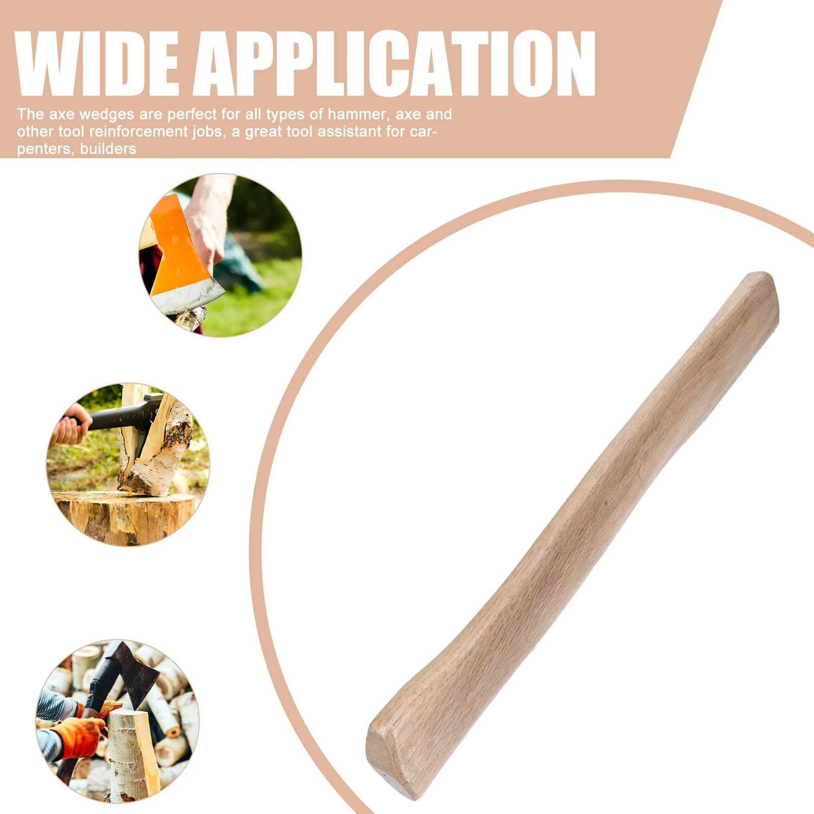 

1Set Handle Replacement for Hatchet Wood Working Tool with Metal Wedges Premium Wood Handle Anti Skid Design Easy Install